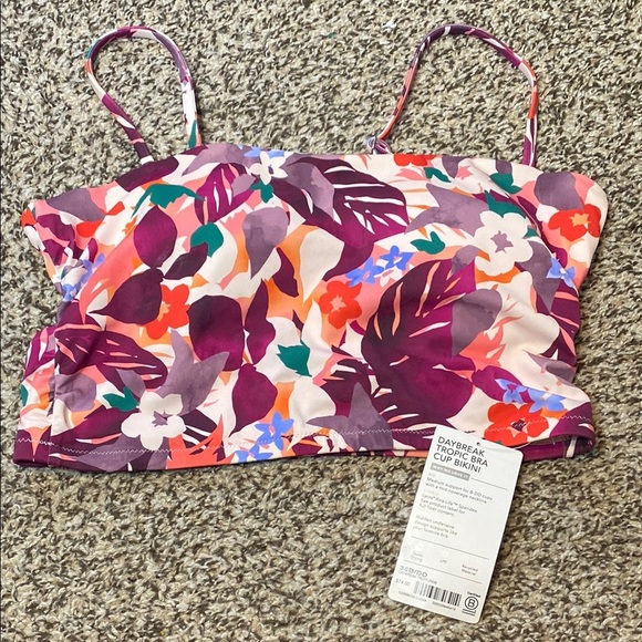 🆕 Athleta Tropical Fitted Bustier Camisole Bikini Top - Picture 4 of 11